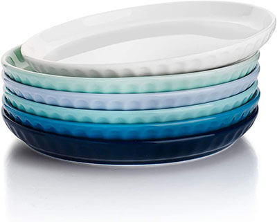 Sweese 156.002 Porcelain Fluted Dinner Plates