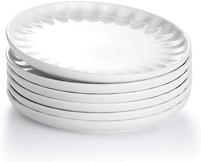 Sweese 161.001 Porcelain Inner Fluted Dessert Salad Plates