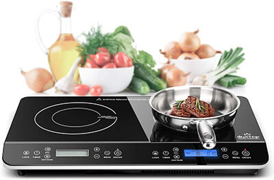 Duxtop LCD Portable 1800W Double-Induction Cooktop