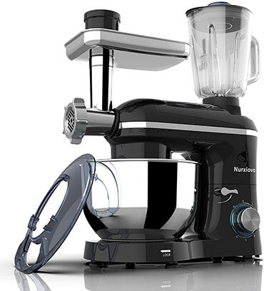 Nurxiovo 3 in 1 850W 6 Speed Tilt-Head Kitchen Mixer