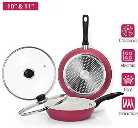 CSK White & Pink Nonstick Ceramic Pan