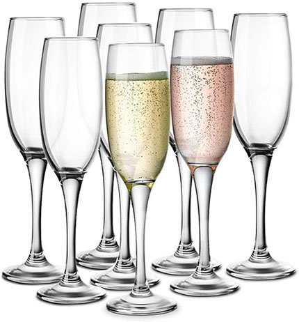 KooK Premium Clear Glass Champagne Flutes