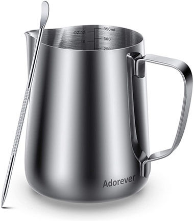 Adorever Milk Frothing Pitcher with Decorating Pen