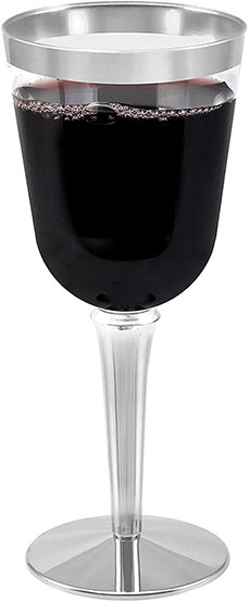 BloominGoods 100 Silver Rimmed Wine Glasses