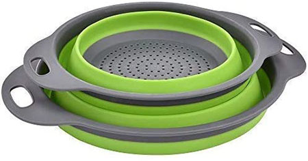 Enkousa Green Collapsible Colander 2 Sets