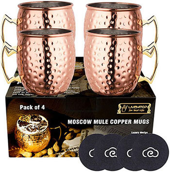 LIVEHITOP Moscow Mule Mugs Set of 4