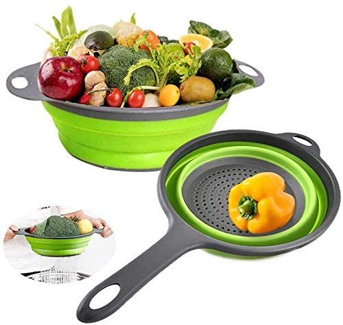 Nanateer Silicone Collapsible Colander Set