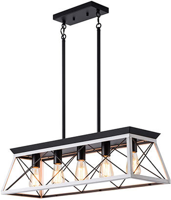 XIPUDA 5-Light Linear Pendant Light Fixture