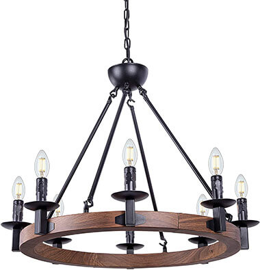 Wellmet 8 Lights Farmhouse Iron Chandeliers