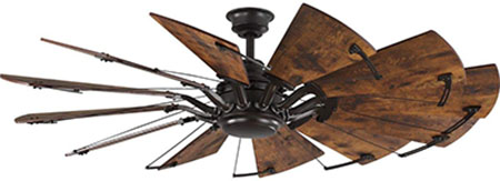 Springer Collection Distressed Walnut Coastal Windmill Ceiling Fan