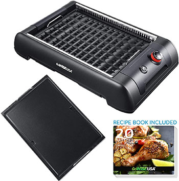 GoWISE USA Smokeless Indoor Grill and Griddle GW88000 2-in-1