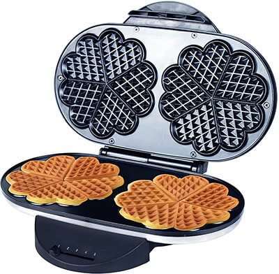 ZZ Double Heart Waffle Maker