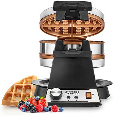 CRUX Double Rotating Belgian Waffle Maker