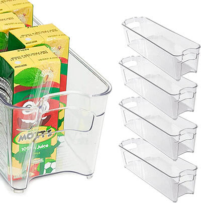 Totally Kitchen Clear Stackable Storage Bins