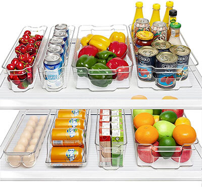 HOOJO Fridge Organizer Bins