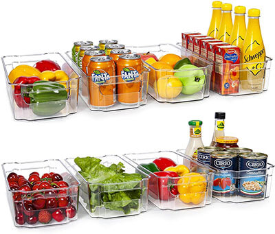 HOOJO Refrigerator Organizer Bins